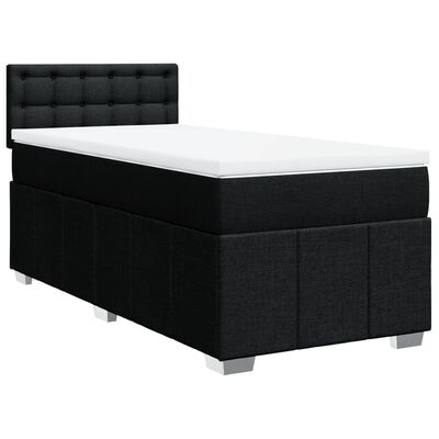 vidaXL Κρεβάτι Boxspring με Στρώμα Μαύρο 80 x 200 εκ. Υφασμάτινο