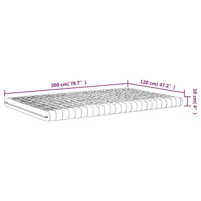 vidaXL Στρώμα Αφρού 7 Ζωνών Σκληρότητα 20 ILD Λευκό 120 x 200 εκ.