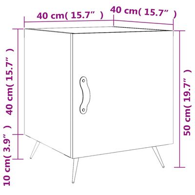 vidaXL Κομοδίνα 2 τεμ. Sonoma Δρυς 40 x 40 x 50 εκ. από Επεξεργ. Ξύλο