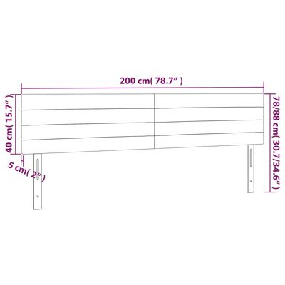 vidaXL Κεφαλάρια Κρεβατιού 2 τεμ.Αν. Γκρι 100x5x78/88 εκ. Υφασμάτινο