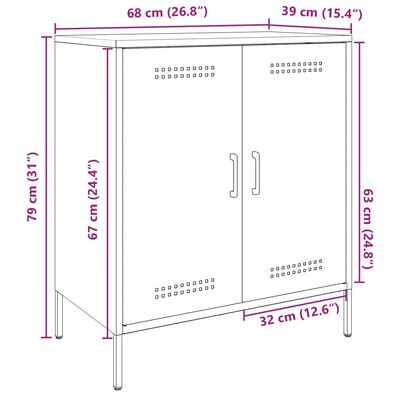 vidaXL Ντουλάπι Μαύρο 68x39x79 εκ. από Ατσάλι