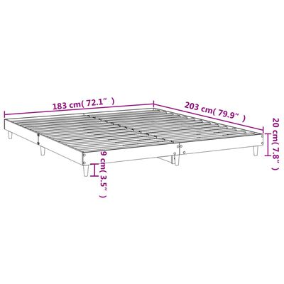 vidaXL Πλαίσιο Κρεβατιού Λευκό 180 x 200 εκ. Επεξεργ. Ξύλο