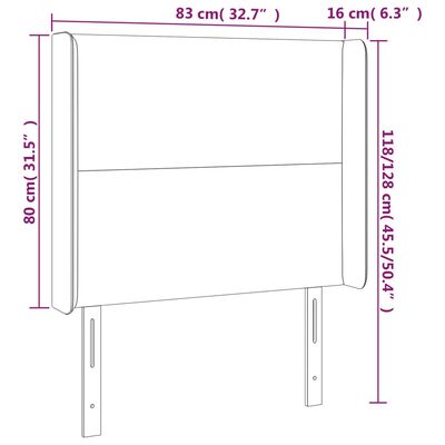 vidaXL Κεφαλάρι με Πτερύγια Γκρι 83x16x118/128 εκ. Συνθετικό Δέρμα