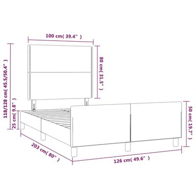 vidaXL Πλαίσιο Κρεβατιού με Κεφαλάρι Γκρι 120x200 εκ. Συνθετικό Δέρμα