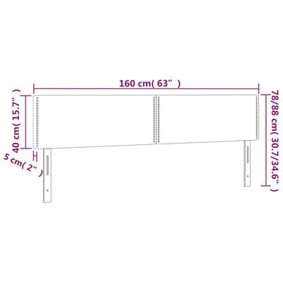 vidaXL Κεφαλάρια Κρεβατιού 2 τεμ. Μπλε 80 x 5 x 78/88 εκ. Υφασμάτινο