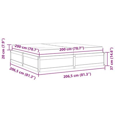 vidaXL Κρεβάτι με Συρτάρια και Στρώμα 200x200 εκ Μασίφ Ξύλο Πεύκου