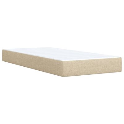 vidaXL Κρεβάτι Boxspring με Στρώμα Κρεμ 100 x 200 εκ. Υφασμάτινο