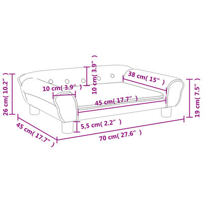 vidaXL Καναπές Παιδικός Σκούρο Γκρι 70 x 45 x 26 εκ. από Βελούδο