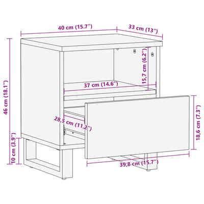 vidaXL Κομοδίνα 2 τεμ. 40 x 34 x 46 εκ. από Μασίφ Ανακυκλωμένο Ξύλο