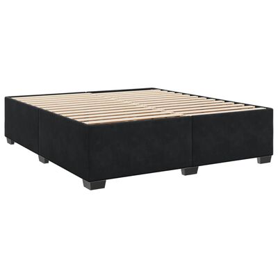 vidaXL Κρεβάτι Boxspring με Στρώμα Μαύρο 200x200 εκ. Βελούδινο