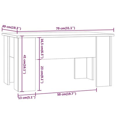 vidaXL Τραπεζάκι Σαλονιού Γκρι Sonoma 79x49x41 εκ. Επεξεργασμένο Ξύλο