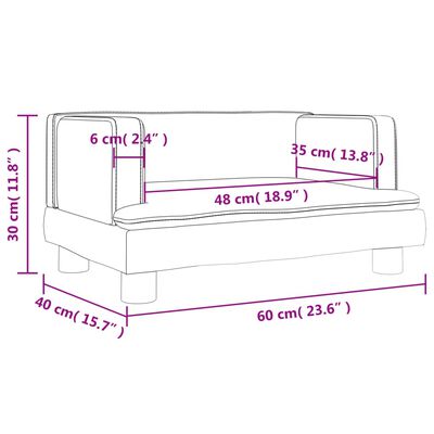 vidaXL Καναπές Παιδικός Κρεμ 60 x 40 x 30 εκ. από Συνθετικό Δέρμα