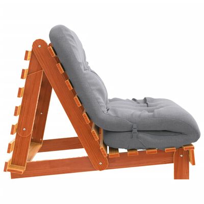 vidaXL Καναπές Κρεβάτι Futon με Στρώμα 100x206x11εκ. Μασίφ Ξύλο Πεύκου