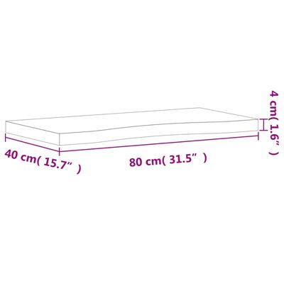 vidaXL Επιφάνεια Εργασίας 80x(36-40)x4 εκ. από Μασίφ Ξύλο Οξιάς