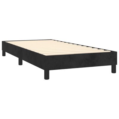 vidaXL Κρεβάτι Boxspring με Στρώμα Μαύρο 80 x 200 εκ. Βελούδινο