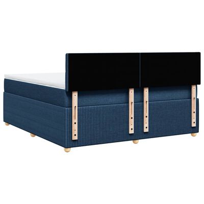 vidaXL Κρεβάτι Boxspring με Στρώμα Μπλε 180x200 εκ. Υφασμάτινο