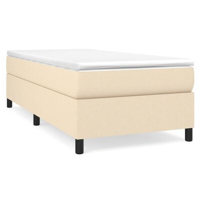 vidaXL Κρεβάτι Boxspring με Στρώμα Κρεμ 100 x 200 εκ. Υφασμάτινο