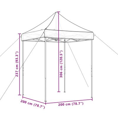 vidaXL Τέντα Εκδηλώσεων Πτυσσόμενη Pop-Up Taupe 200x200x306 εκ.