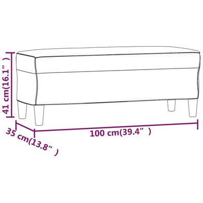 vidaXL Πάγκος μπορντό 100x35x41 εκ. Βελούδινος