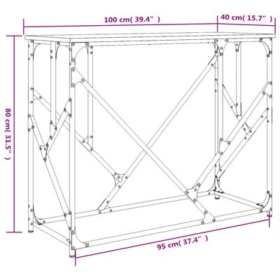 vidaXL Τραπέζι Κονσόλα Μαύρο 100x40x80 εκ. Επεξεργασμένο Ξύλο