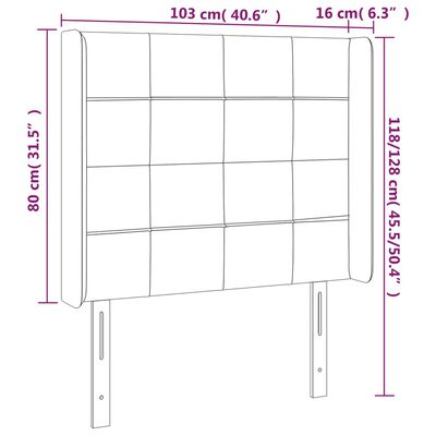 vidaXL Κεφαλάρι Κρεβατιού LED Σκούρο Πράσινο 103x16x118/128 εκ