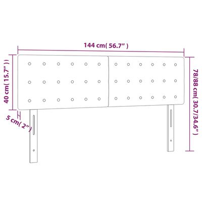 vidaXL Κεφαλάρια Κρεβατιού 2 τεμ. Μαύρα 72x5x78/88 εκ. Συνθετικό Δέρμα