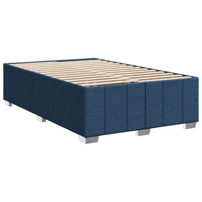 vidaXL Κρεβάτι Boxspring με Στρώμα Μπλε 120x200 εκ. Υφασμάτινο