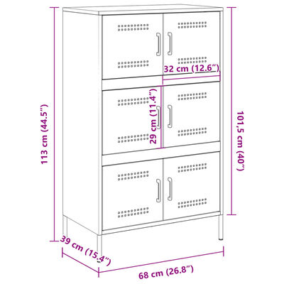 vidaXL Ντουλάπι Μουσταρδί 68x39x113 εκ. από Ατσάλι