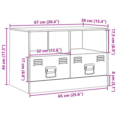 vidaXL Έπιπλο Τηλεόρασης Μουσταρδί Κίτρινο 67x39x44 εκ. από Ατσάλι