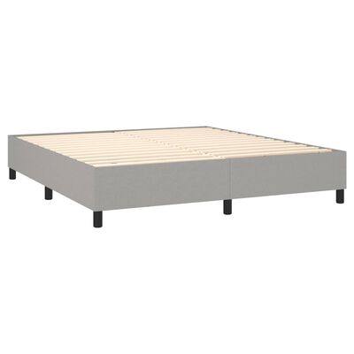 vidaXL Κρεβάτι Boxspring με Στρώμα Ανοιχτό Γκρι 180x200 εκ. Υφασμάτινο