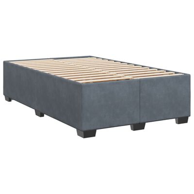 vidaXL Κρεβάτι Boxspring με Στρώμα Σκούρο Γκρι 120x200 εκ. Βελούδινο