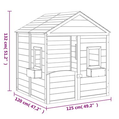vidaXL Σπιτάκι με Πόρτα που Κλειδώνει και Γλάστρες Μασίφ Ξύλο Ελάτης