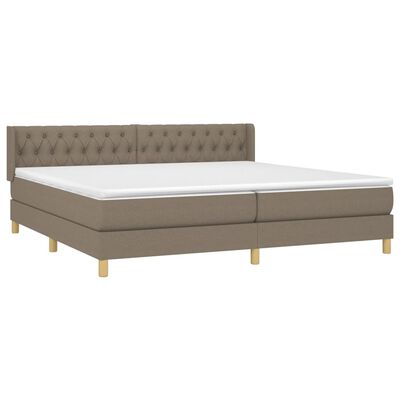 vidaXL Κρεβάτι Boxspring με Στρώμα Taupe 200x200 εκ. Υφασμάτινο