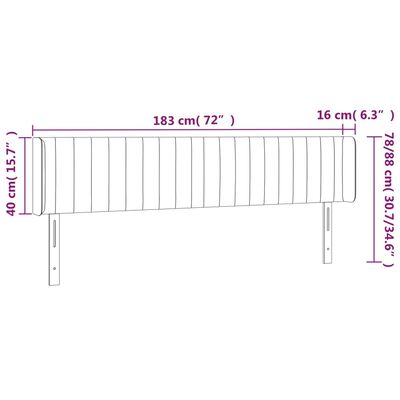 vidaXL Κεφαλάρι με Πτερύγια Ανοιχτό Γκρι 183x16x78/88 εκ. Βελούδινο