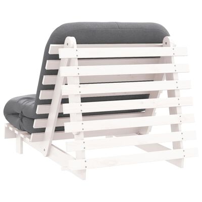 vidaXL Καναπές Κρεβάτι Futon με Στρώμα 80x206x11 εκ. Μασίφ Ξύλο Πεύκου