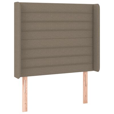 vidaXL Κρεβάτι Boxspring με Στρώμα & LED Taupe 100x200 εκ. Υφασμάτινο