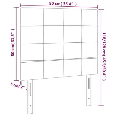 vidaXL Κεφαλάρια Κρεβατιού 2 τεμ. Μαύρο 90x5x78/88 εκ. Υφασμάτινο