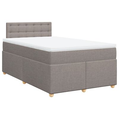 vidaXL Κρεβάτι Boxspring με Στρώμα Taupe 120x200 εκ. Υφασμάτινο