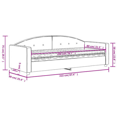 vidaXL Καναπές Κρεβάτι με Στρώμα Κίτρινο 80 x 200 εκ. Βελούδινος