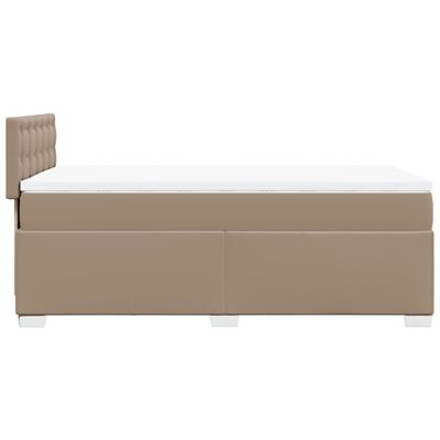 vidaXL Κρεβάτι Boxspring με Στρώμα Καπουτσίνο 100x200εκ.από Συνθ.Δέρμα