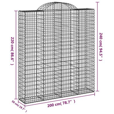 vidaXL Συρματοκιβώτια Τοξωτά 7 τεμ. 200x50x220/240 εκ. Γαλβαν. Ατσάλι