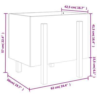 vidaXL Ζαρντινιέρα Μελί 62x50x57 εκ. από Μασίφ Ξύλο Πεύκου