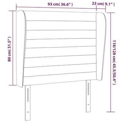 vidaXL Κεφαλάρι με Πτερύγια Ροζ 93x23x118/128 εκ. Βελούδινο