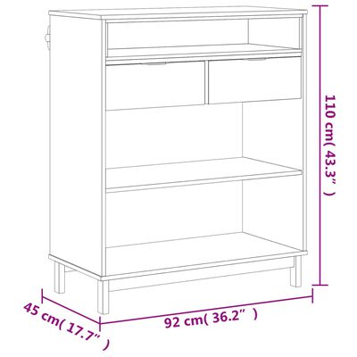 vidaXL Τραπέζι Μπαρ FLAM 92 x 45 x 110 εκ. από Μασίφ Ξύλο Πεύκου