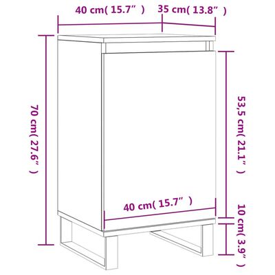 vidaXL Συρταριέρα Γκρι Σκυροδ. 40 x 35 x 70 εκ. από Επεξεργασμένο Ξύλο