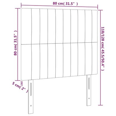 vidaXL Κεφαλάρι Κρεβατιού LED Μαύρο 80x5x118/128 εκ. Βελούδινο