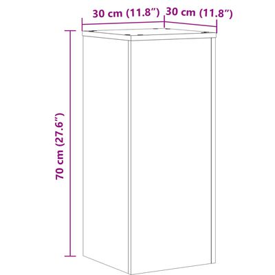 vidaXL Βάσεις Φυτών 2 τεμ. Αρτισιανή Δρυς 30x30x70 εκ. Επεξ. Ξύλο