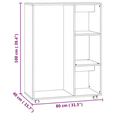 vidaXL Ντουλάπα Γκρι Σκυροδέματος 80 x 40 x 110 εκ. από Επεξ. Ξύλο