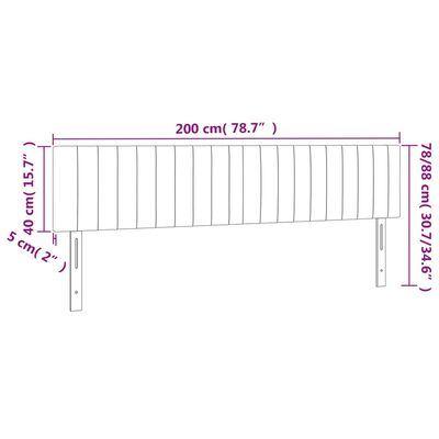 vidaXL Κεφαλάρια Κρεβατιού 2 τεμ. Ροζ 100x5x78/88 εκ. Βελούδινο