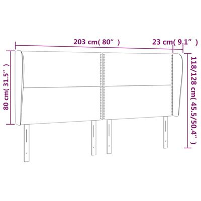 vidaXL Κεφαλάρι με Πτερύγια Πράσινο 203x23x118/128 εκ. Βελούδινο